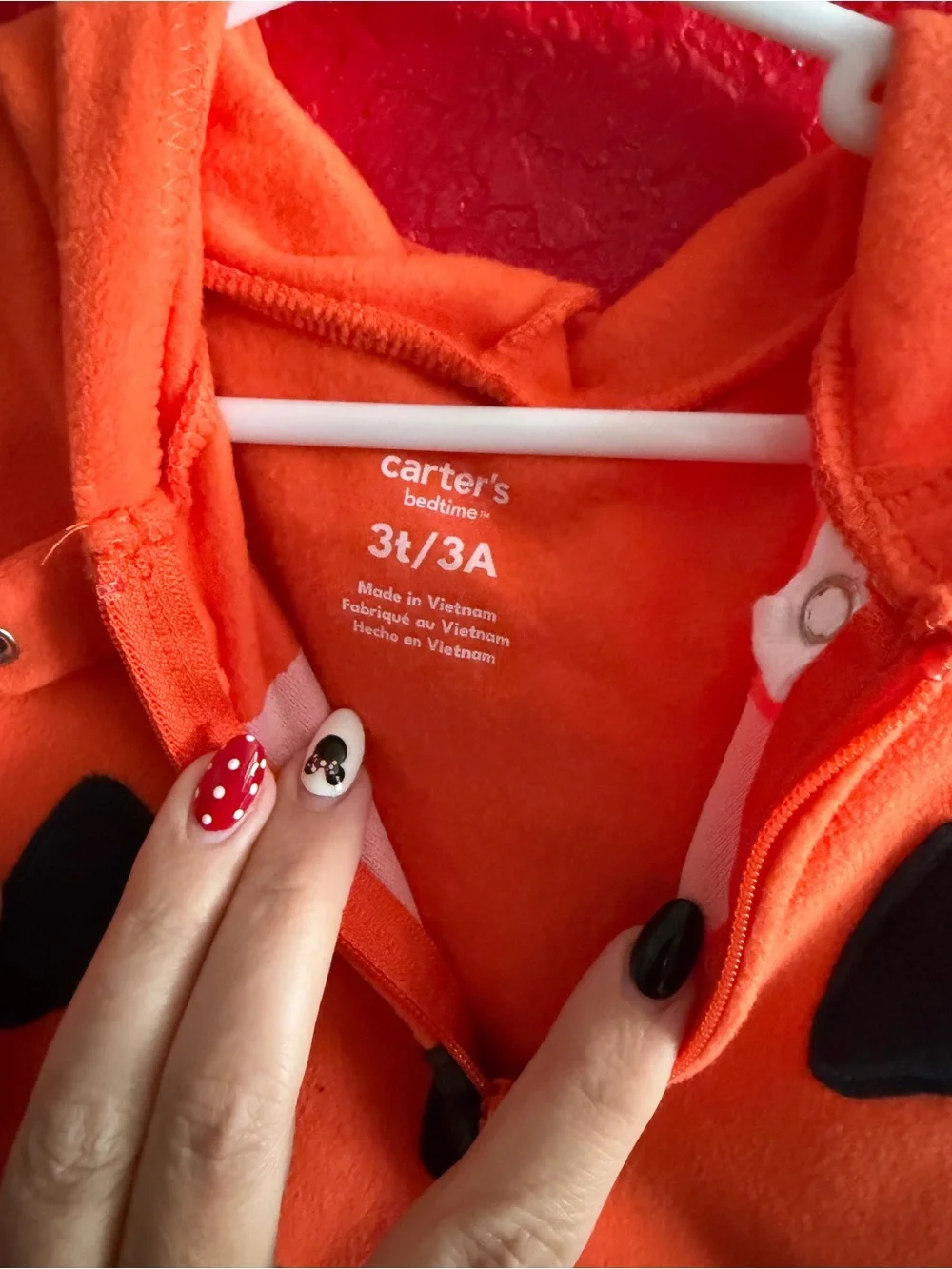 Carter's Bright Orange Fleece Pumpkin Zip-Up Romper